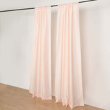 2 Pack Blush Polyester Event Curtain Drapes, 10ftx8ft Backdrop Event Panels With Rod Pockets 130 GSM