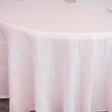 120inch Blush Rose Gold Accordion Crinkle Taffeta Round Tablecloth