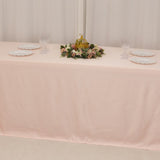 Blush Seamless Lamour Satin Rectangle Tablecloth - 90x156inch for 8 Foot Table