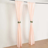 2 Pack Blush Polyester Event Curtain Drapes, 10ftx8ft Backdrop Event Panels With Rod Pockets 130 GSM