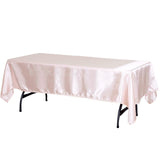 60"x102" Blush Smooth Satin Rectangular Tablecloth