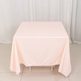 70" Blush Premium Scuba Wrinkle Free Square Tablecloth, Scuba Polyester Tablecloth