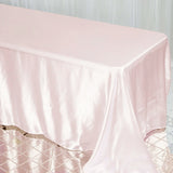 90x132Inch Rose Gold / Blush Satin Seamless Rectangular Tablecloth