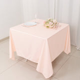 70" Blush Premium Scuba Wrinkle Free Square Tablecloth, Scuba Polyester Tablecloth