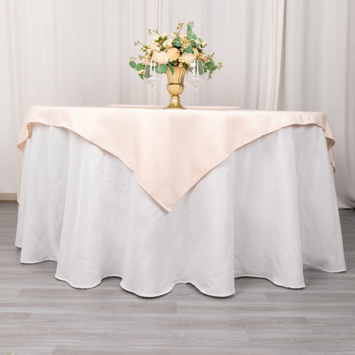 54inch Blush Rose Gold 200 GSM Seamless Premium Polyester Square Table Overlay