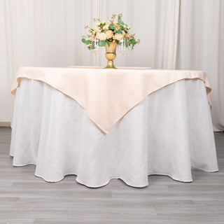Elevate Your Event with the Blush 54"x54" Premium Polyester Square Table Overlay