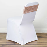 5 pack | 6x15 Blush | Rose Gold Sequin Spandex Chair Sash