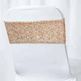 5 pack | 6x15 Blush | Rose Gold Sequin Spandex Chair Sash