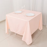 70" Blush Premium Scuba Wrinkle Free Square Tablecloth, Scuba Polyester Tablecloth