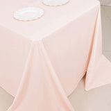 90x132inch Blush Premium Scuba Wrinkle Free Rectangular Tablecloth, Seamless Scuba Polyester