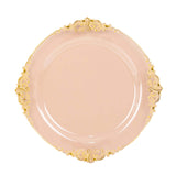 10 Pack | 10inch Round Plastic Dinner Plates in Vintage Transparent Blush