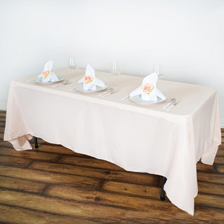 Elegant Blush: 72"x120" Seamless Polyester Rectangle Tablecloth