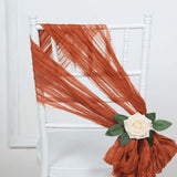 5 Pack Terracotta (Rust) Gauze Cheesecloth Boho Chair Sashes