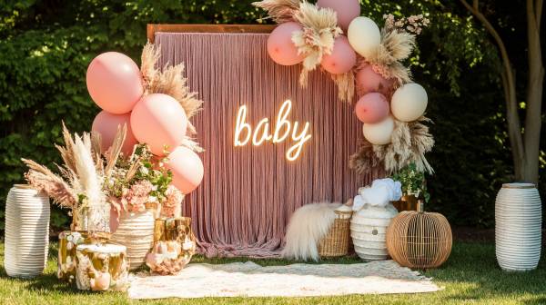 boho baby shower- backdrop