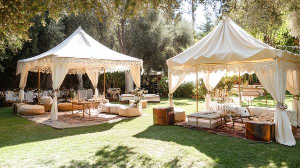 boho baby shower- tents