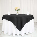 70" Black Square 100% Cotton Linen Table Overlay Washable