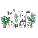 Green Potted Plants/Planters Wall Decals, Peel & Stick Decor Stickers#whtbkgd