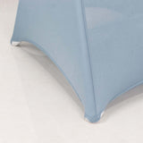 Dusty Blue Spandex Folding Chair Covers with Silver Rhinestone Buckled Sash Band