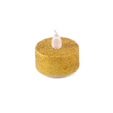 12 Pack | Glitter Flameless Candles LED | Tea Light Candles - Gold | Tablecloths Factory