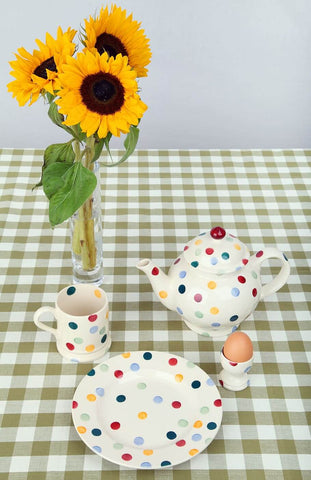 Red checkered picnic blanket with wicker basket