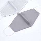 2 Ply Silver Ultra Soft 100% Organic Cotton Face Masks, Reusable Fabric Masks With Soft Ear Loops