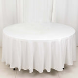 108" White Round 100% Cotton Linen Tablecloth Washable