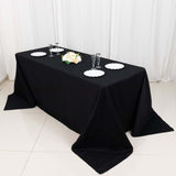 90"x132" Black Rectangle Chambury Casa 100% Cotton Tablecloth