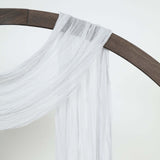 20ft Silver Gauze Cheesecloth Fabric Wedding Arch Drapery, Window Scarf Valance, Boho Decor#whtbkgd