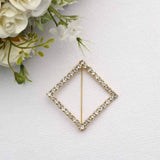 2inch Gold Diamond Metal Chair Sash Bow Pin, Rhinestone Chair Wrap Band Buckle Brooch