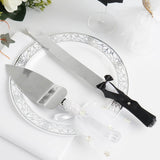 Bride and Groom Cake Server Party Favors Set, Stainless Steel Wedding Cake Knife And Server Set