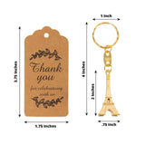 10 Pack Gold Plastic Paris Eiffel Tower Keychain Wedding Favors, 4inch Bridal Shower