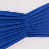 5 Pack Royal Blue Wide Ruffled Fitted Spandex Chair Sash Band