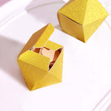 25 Pack | 2x3inches Geometric Gold Glitter Wedding Favor Candy Gift Boxes