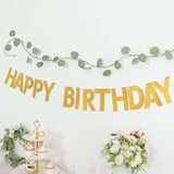 Gold Glittered Happy Birthday Paper Hanging Garland Banner Party Decor