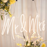 33 Inch Mr & Mrs Neon Light Sign, LED Reusable Wall Décor Lights With 5ft Hanging Chain