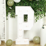 4ft White Large Marquee Light Up Letter P Mosaic Balloon Frame Pre-Cut Foam Board 10 Warm White