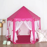 Pink Princess Castle Play House Tent with Star LED Garlands & Carry Bag