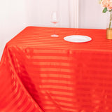 90x132inch Red Satin Stripe Seamless Rectangular Tablecloth