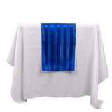 12x108inch Royal Blue Satin Stripe Table Runner, Elegant Tablecloth Runner