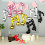 6 Pack | Shiny Silver Single & Double Music Note Mylar Foil Balloons