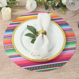 10 Pack Cinco De Mayo Party Theme Paper Placemats, 13inch Round Mexican Serape Fiesta Disposable