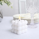 2 Pack | 2inch White Flameless Flickering LED Bubble Candles