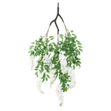 White Artificial Silk Wisteria Vine Round Hanging Canopy, Draping Garland Flower#whtbkgd