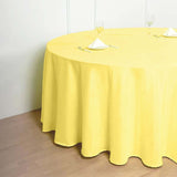 120 inch Yellow Polyester Round Tablecloth