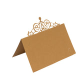 50-Pack Gold Place Cards with Laser Cut Crown Design#whtbkgd_99