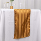 12x108inch Gold Satin Stripe Table Runner, Elegant Tablecloth Runner