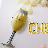 1 Pair | 39inch Champagne Bottle & Glass Mylar Foil Helium/Air Balloons