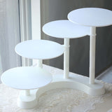 4-Tier Half Moon White Plastic Cake Dessert Stand, 4-Shelf Cupcake Display - 17inch Tall