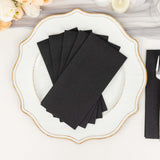 20 Pack | Black Soft Linen-Feel Airlaid Paper Dinner Napkins