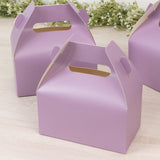 25 Pack Candy Gift Tote Gable Boxes, Matte Lavender Lilac Party Favor Treat Boxes - 6"x3.5"x7"